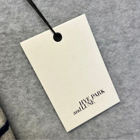 Hye Park and Lune Crop Top Sweater T-Shirt Striped Gray Blue Soft New size S - Picture 7 of 9